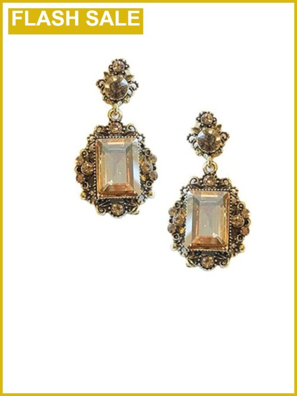 Art Deco Rhinestone Cluster Dangle Earrings Bridal Prom Costume Jewelry